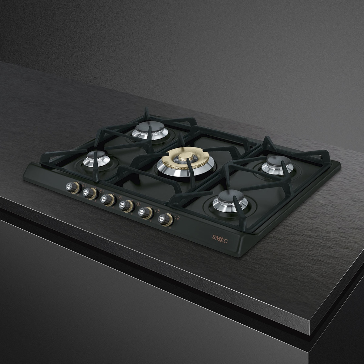 Placa gas Smeg 5 quemadores - SR775AO Antracita-2