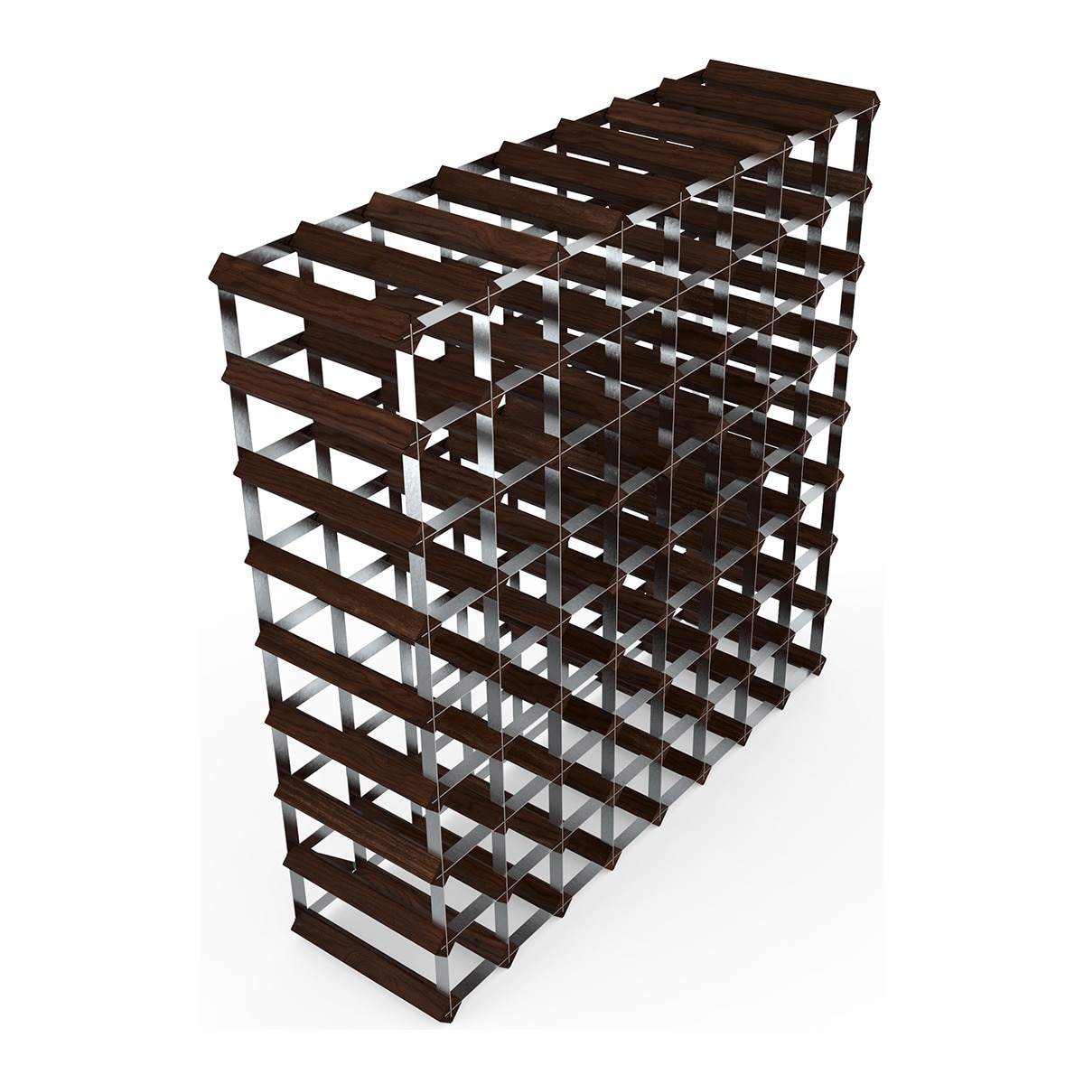 Garrafeira de madeira e aço Dark Pine Castanho-1