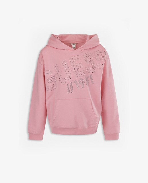 Sudadera de niña en rosa con capucha y logo · Guess · El Corte Inglés