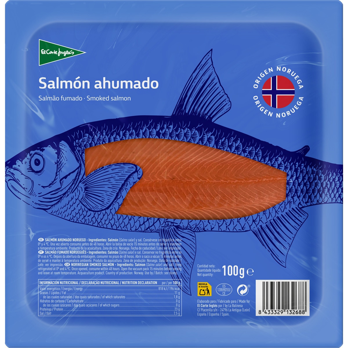 Salmão Fumado Norueguês unidade 100 g