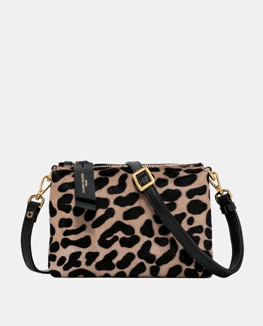 Bandolera pequeña de mujer Gianni Chiarini Three de pelo y piel vacuna con  print de leopardo · Gianni Chiarini · El Corte Inglés