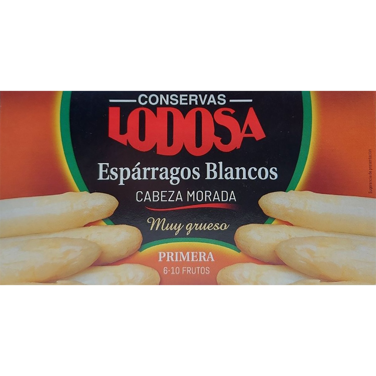 espárragos blancos muy gruesos cabeza morada 6-10 piezas lata 250 g neto escurrido