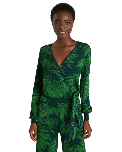Jersey de mujer con jacquard tropical · Desigual · El Corte Inglés