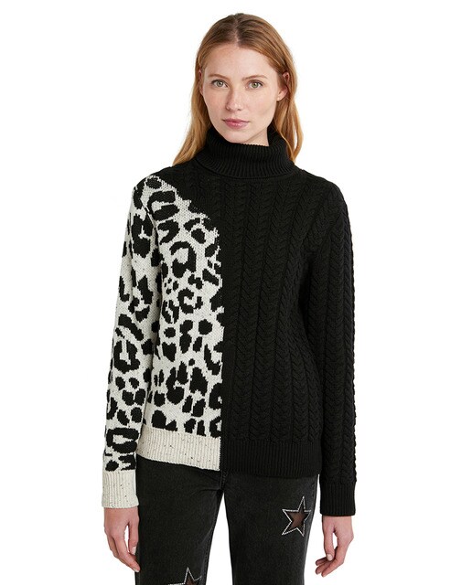 Jersey de mujer en tejido de punto con animal print · Desigual · El Corte  Inglés
