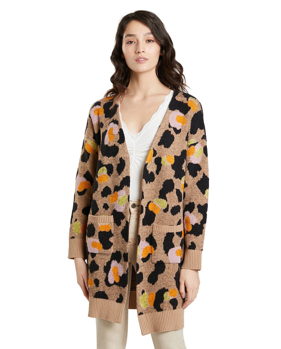 Chaqueta de mujer larga con animal print de leopardo · Desigual · El Corte  Inglés