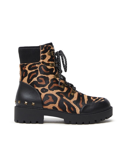 Bota de mujer militar caña alta animal print · Desigual · El Corte Inglés