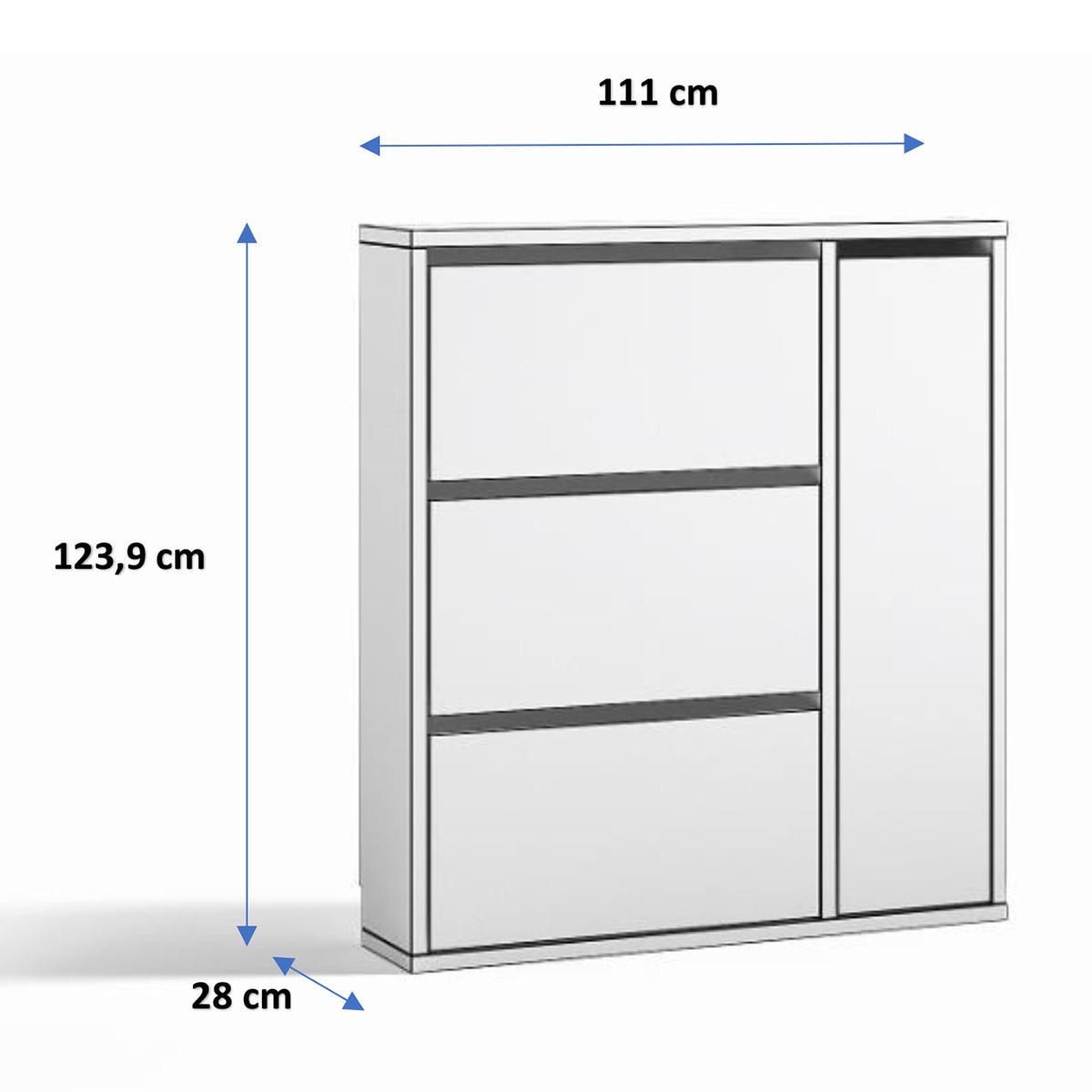 Sapateira com 3 Compartimentos e uma Porta Noel Branco-3