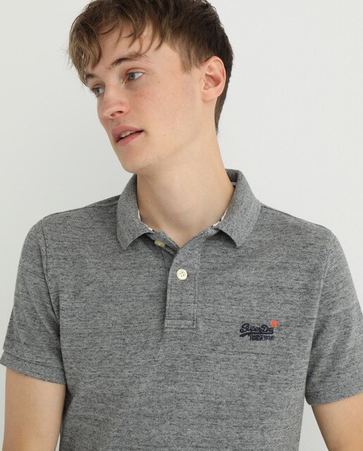 Polo de hombre clásico en algodón orgánico slim gris de manga corta ·  Superdry · El Corte Inglés