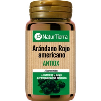 Antiox arándano rojo americano con vitamina C envase 30 comprimidos - Naturtierra