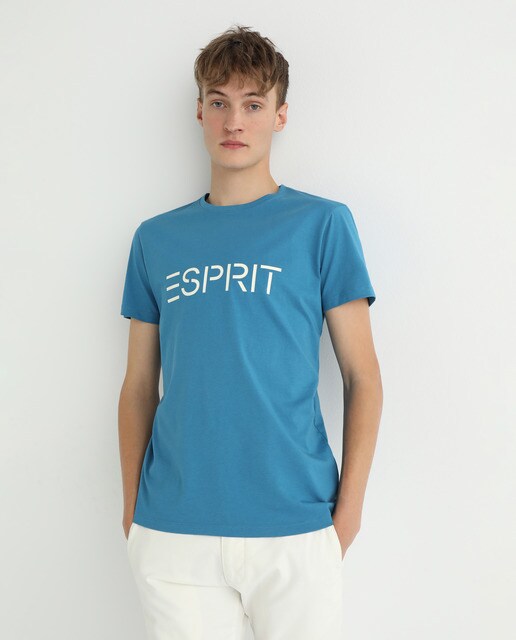 Camiseta de hombre en algodón orgánico azul de manga corta · Esprit · El  Corte Inglés