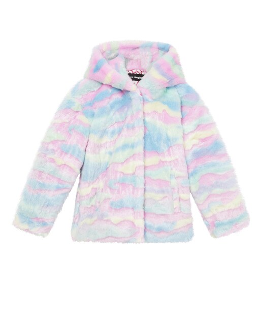 Abrigo de niña de pelo suave estampado en colores pastel · Desigual · El  Corte Inglés