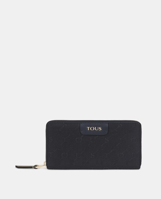 Cartera grande de mujer Tous Script Day en azul marino con cremallera · Tous  · El Corte Inglés