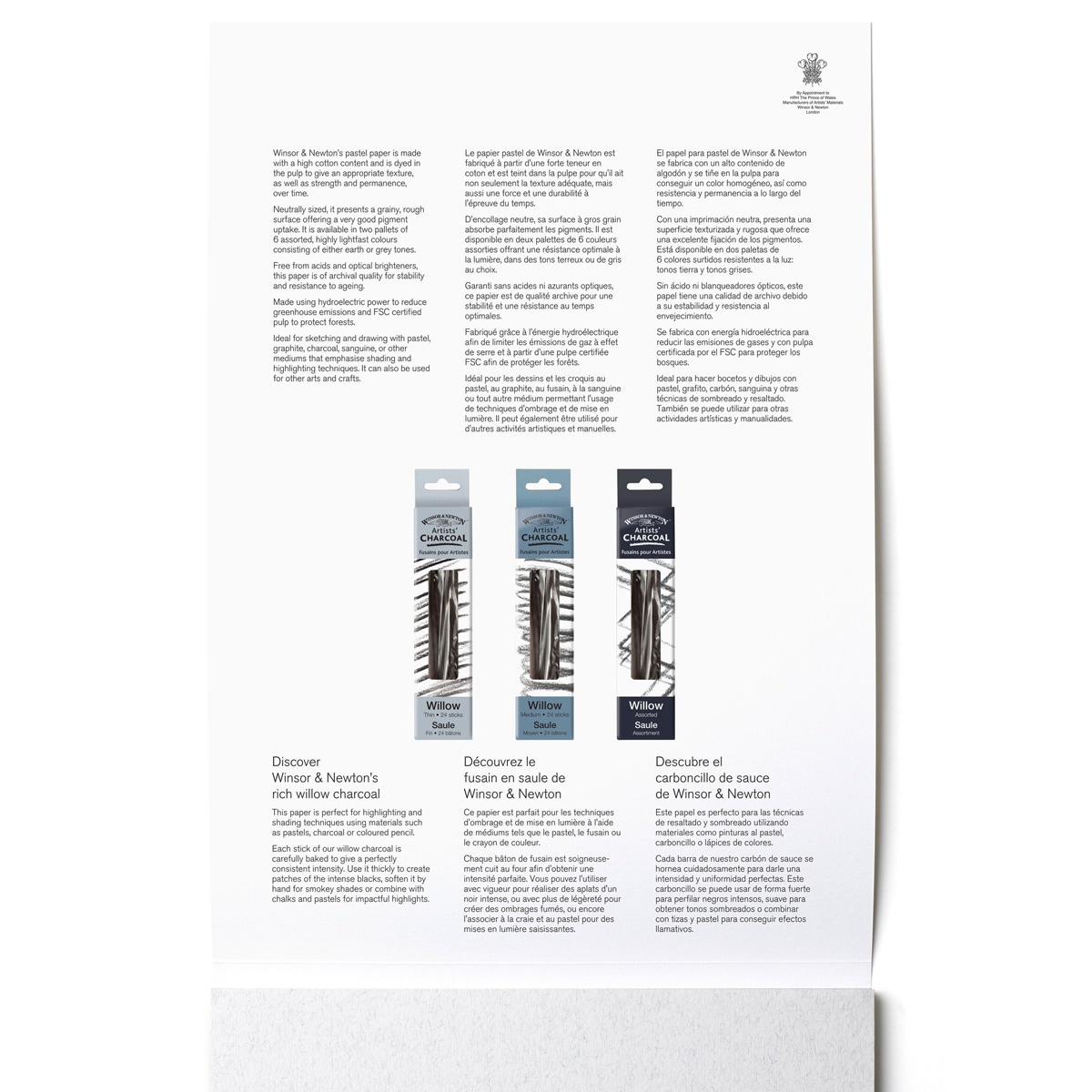 Bloc Papel pastel A4 Colores Grises Winsor&Newton 3