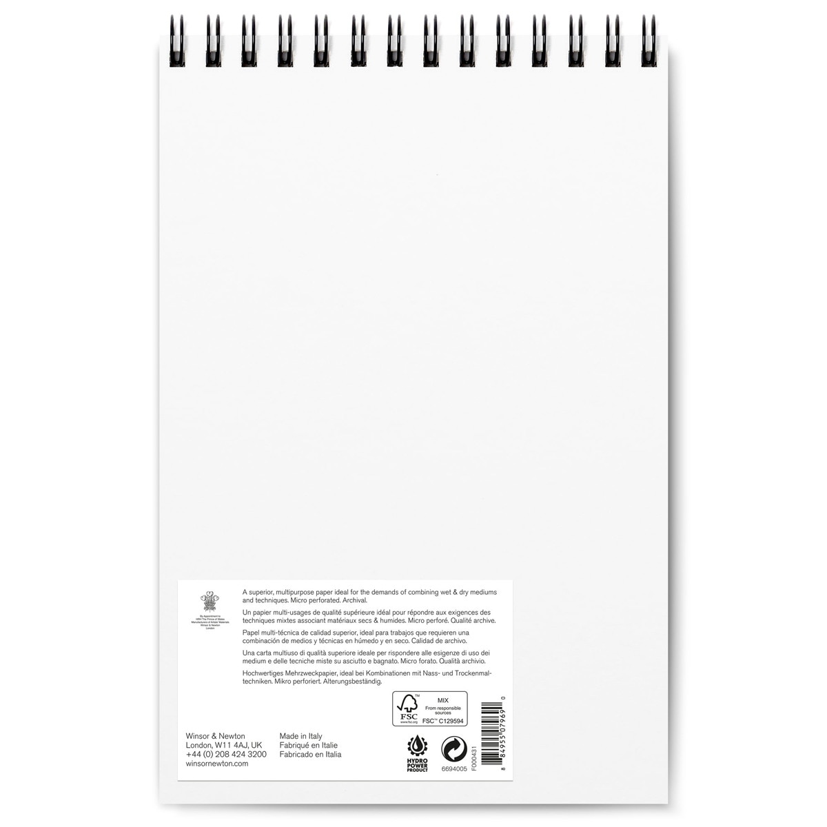 Bloc papel 17,8X25,4CM Técnica Mixta espiral Winsor&Newton 2