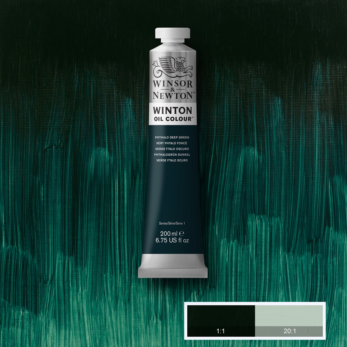 Tubo Oleo Winton 200ml Winsor&Newton Verde Oscuro Ftalo Verde-2