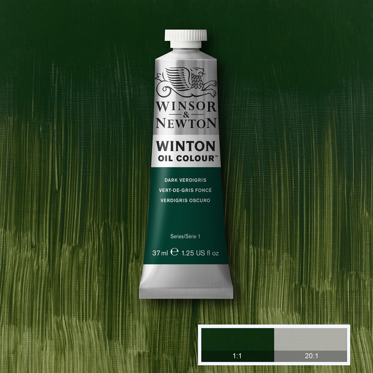 Tubo Oleo Winton 37ml Winsor&Newton Verdegris Oscuro Verde / Gris-2