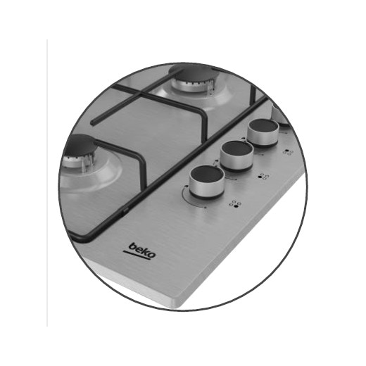 Placa gas Beko 4 quemadores - HIGG 64103 SX Inox-2