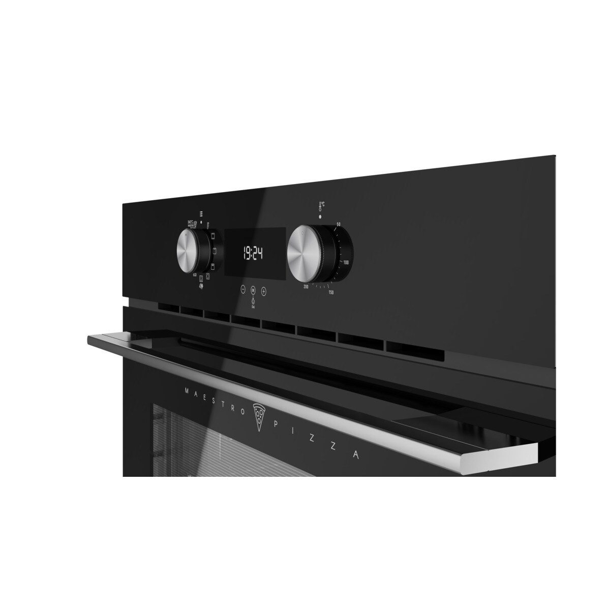 Forno Multifunções Teka HLB 8510 P BK MaestroPizza, Função Pizza 340ºC, DualClean Autolimpeza Pirolítica + Hydroclean® PRO e de 70 Litros - Preto Vidro preto-4