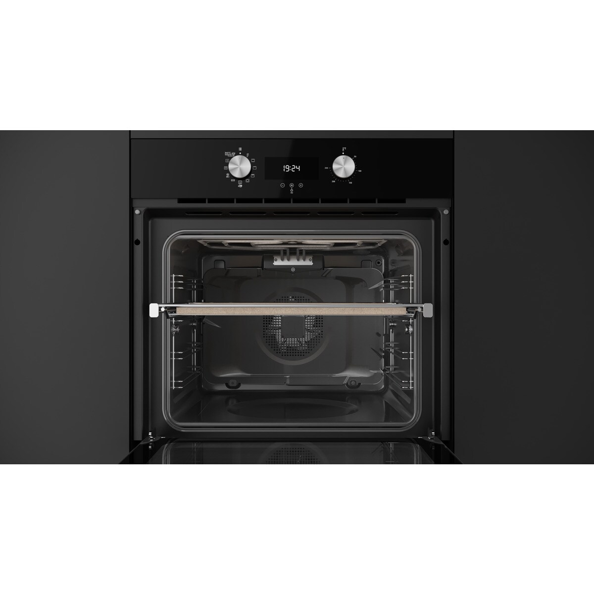 Forno Multifunções Teka HLB 8510 P BK MaestroPizza, Função Pizza 340ºC, DualClean Autolimpeza Pirolítica + Hydroclean® PRO e de 70 Litros - Preto Vidro preto-2