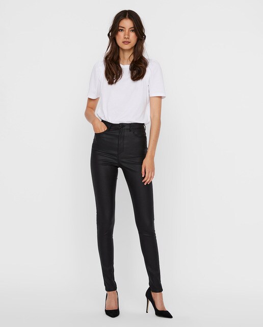 Pantalón largo de mujer encerado · Vero Moda · El Corte Inglés