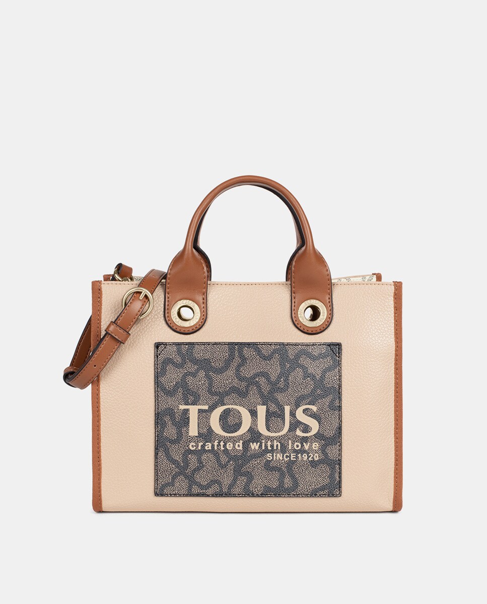 Bolso shopper mediano Tous Amaya Kaos Icon en beige con detalles a  contraste · Tous · El Corte Inglés
