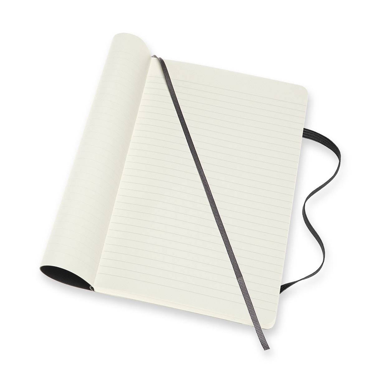Caderno Large Capa Mole Formato Duplo Folhas Lisas e de Linhas Preto Preto-3
