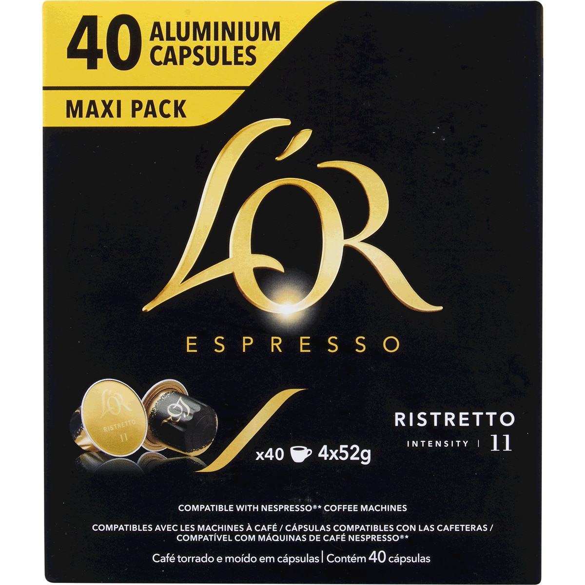 Café Espresso Ristretto para Nespresso Intensidade 11 embalagem 40 cápsulas