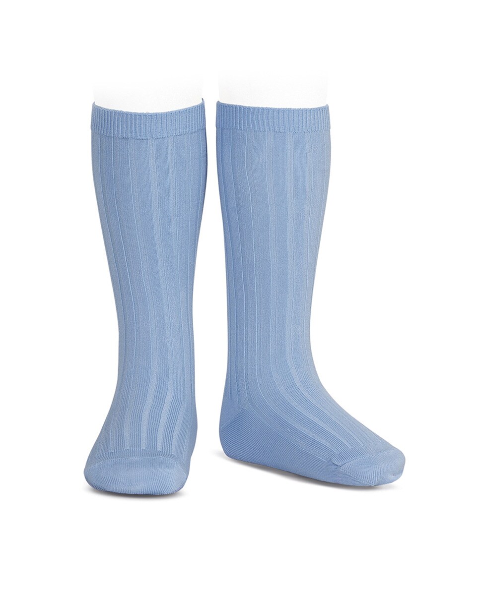 Chaussettes hautes basiques côtelées