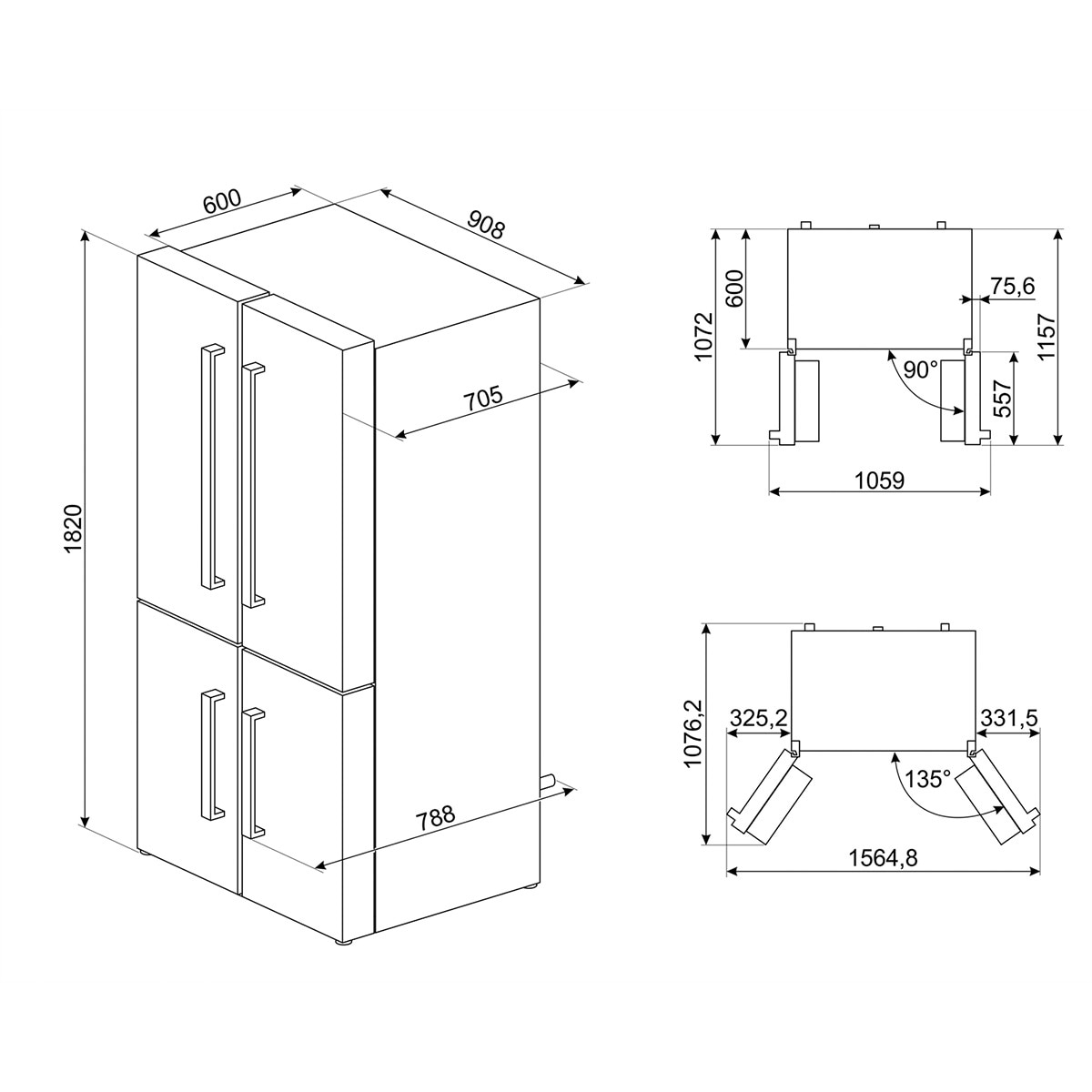 Frigorífico americano Smeg Total No Frost - FQ60XDF Inox-4