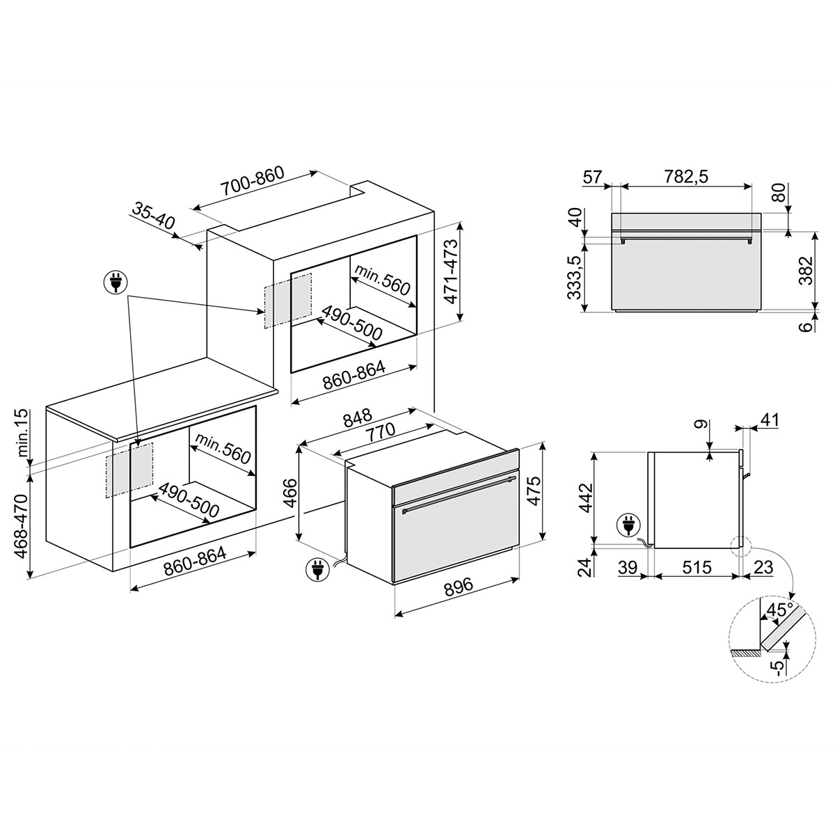 Horno multifunción Smeg SFR9300X con sistema de limpieza Vapor Clean Acero Inox-3
