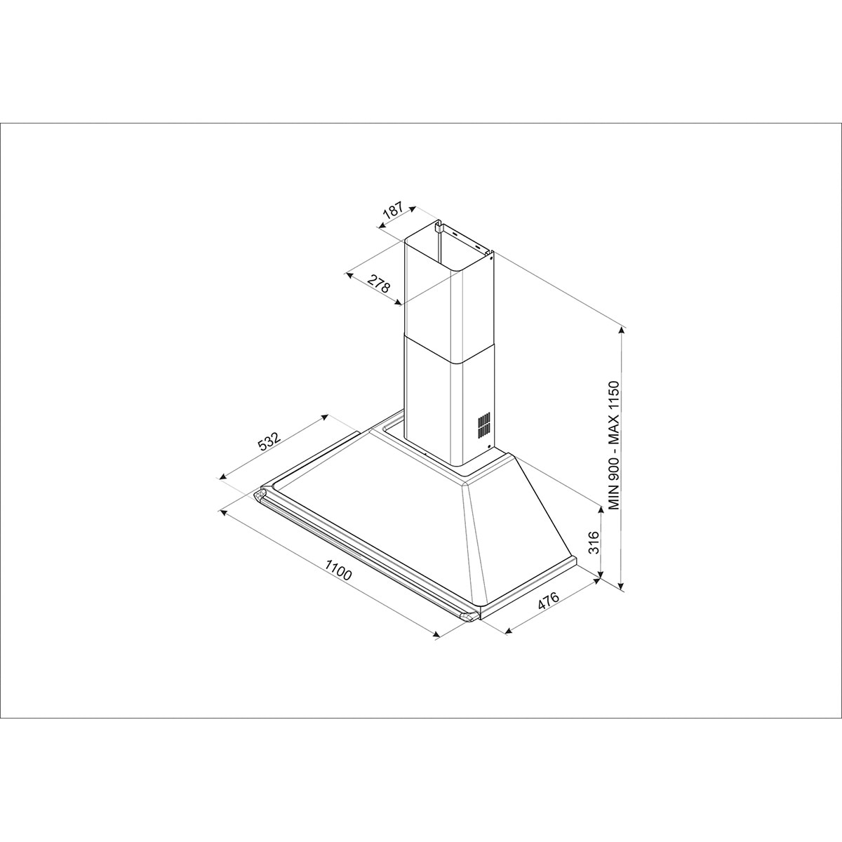 Campana decorativa Smeg 3 velocidades - KTR110XE Acero Inox-3