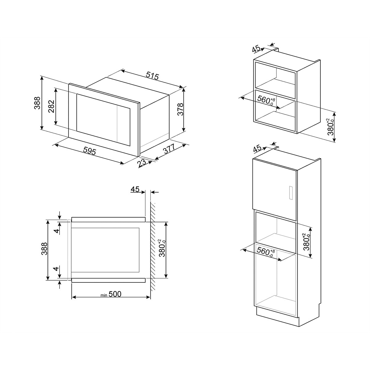 Micro-ondas com Grill Encastrável Classica Smeg FMI325X de 900 W e Capacidade de 25 Litros - Aço Inox Aço inoxidável-6