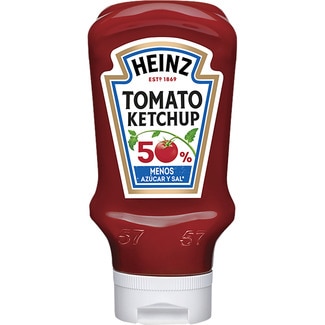 ketchup 50% menos azúcar y sal envase 550 g - Heinz