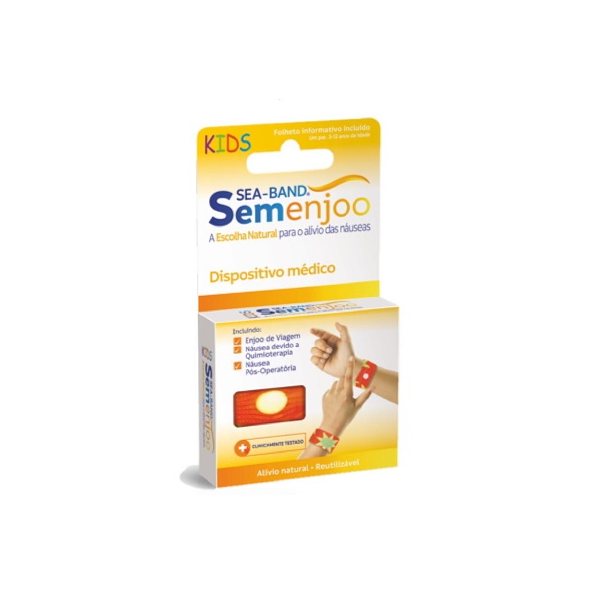 Pulseira Anti-enjoo Criança Laranja x2  Sea-Band KTB 1