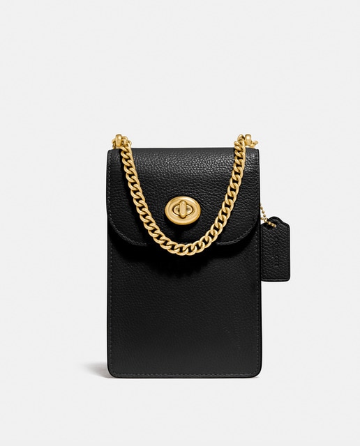 Bolso para móvil Coach Liv de piel en negro con cadena · Coach · El Corte  Inglés