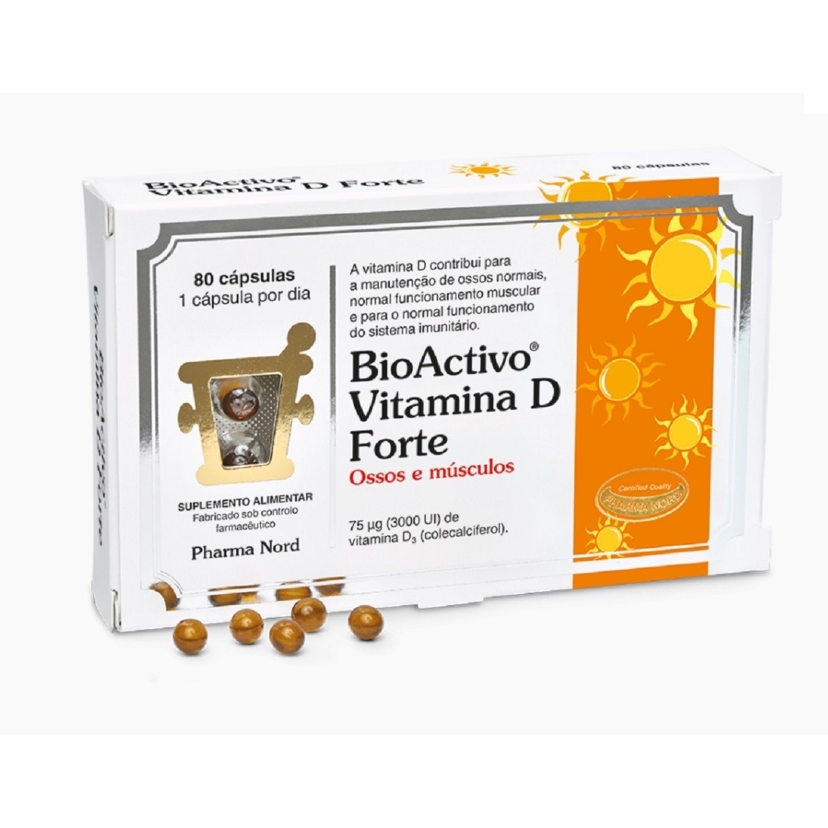 Imagem 0 de Suplemento Alimentar BioActivo Vitamina D Forte - 80 cápsulas