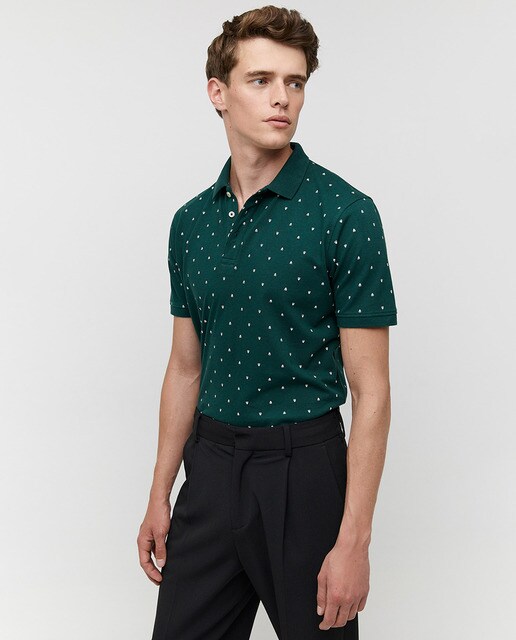 Polo piqué de hombre verde oscuro de manga corta · Sfera · El Corte Inglés