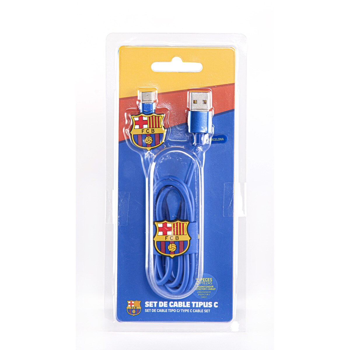 Set Cable Tipo C Organizador y Protector Friendly License FC Barcelona 3