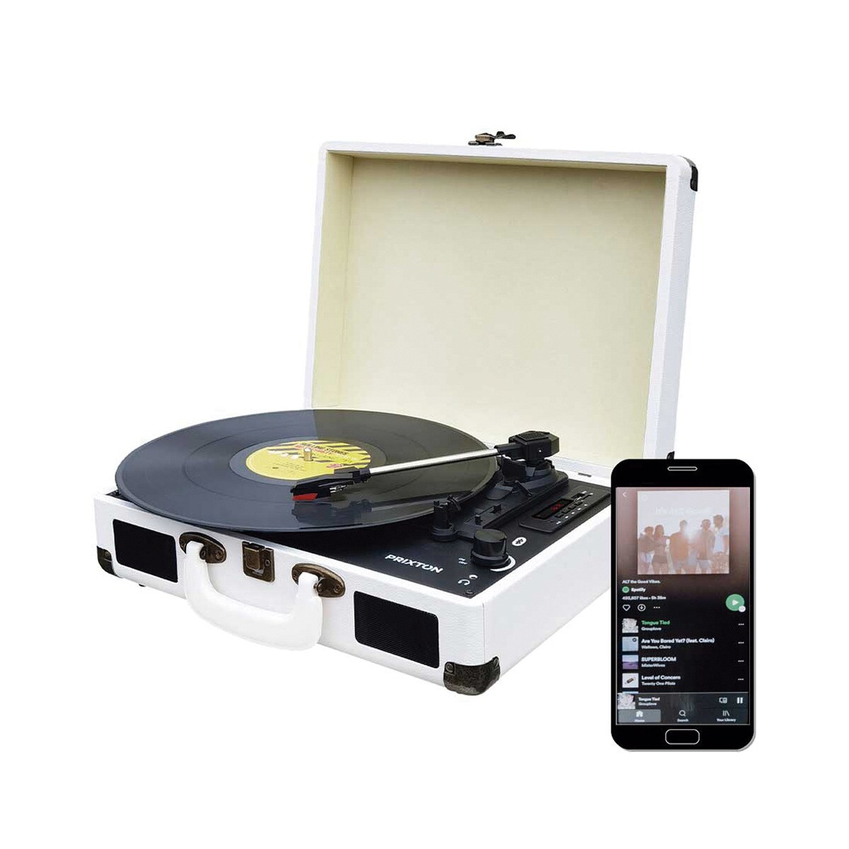 Tocadiscos convertidor Prixton VC400 Lilac Bluetooth Blanco-7