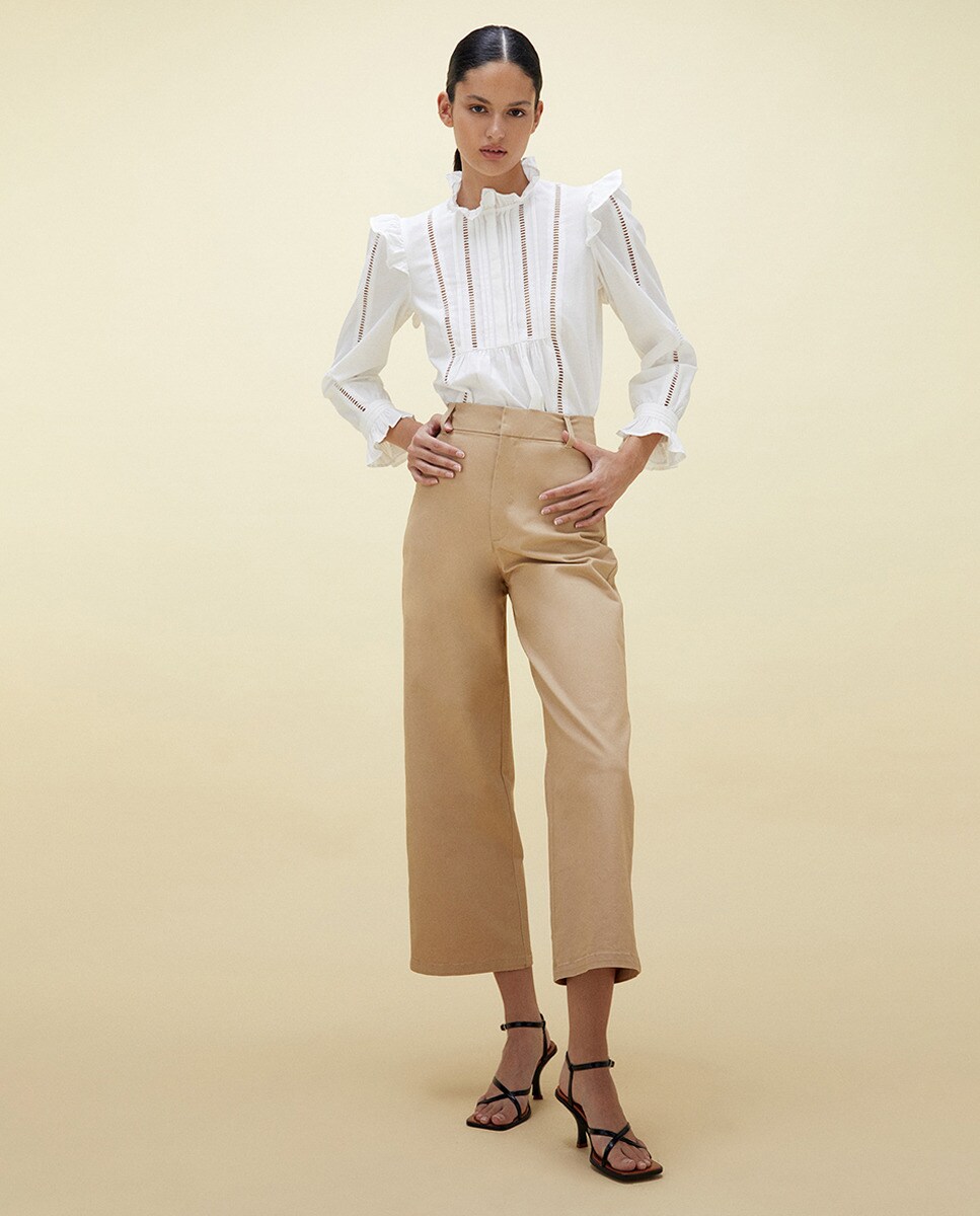 Pantalón de mujer ancho sarga · Sfera · El Corte Inglés