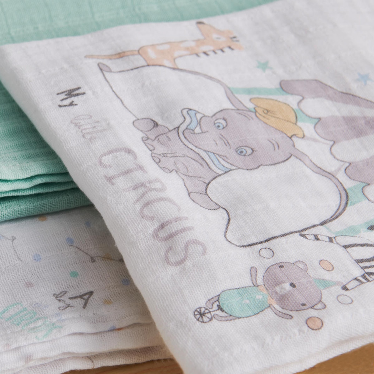 Pack de 3 Musselinas Dumbo Estampadas Verde-4