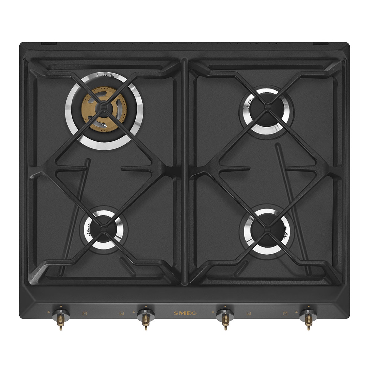 Placa gas Smeg 4 quemadores - SRV864AOGH Antracita-1