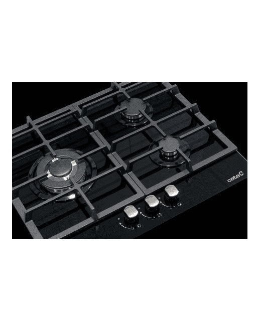 Placa gas Cata 3 quemadores - LCI 6021 BK Cristal negro-2