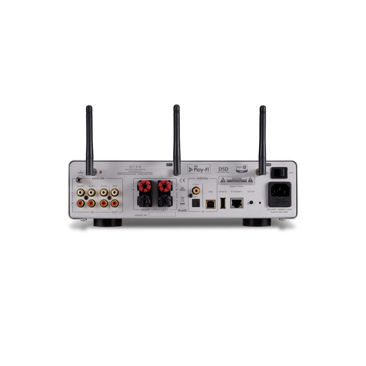 Amplificador Quad VENA II PLAY integrado + reproductor en red Plata-5