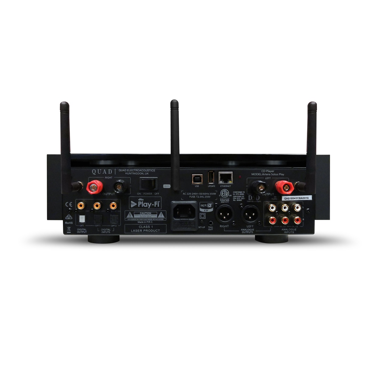 Sistema de sonido Quad ARTERA SOLUS PLAY amplificador, reproductor de CD, DAC, streamer Plata-5