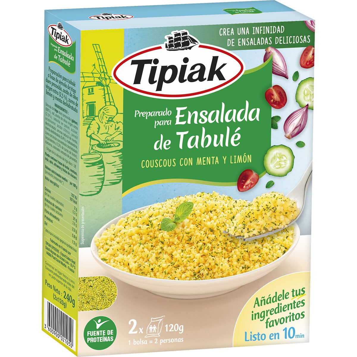 couscous con menta y limón preparado para ensalada tabulé caja 240 g