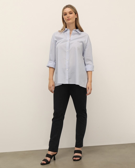 Camisa de mujer talla grande popelín rayas · Couchel · El Corte Inglés