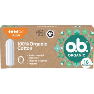Tampões Super Orgânico embalagem 16 unidades - O.b.