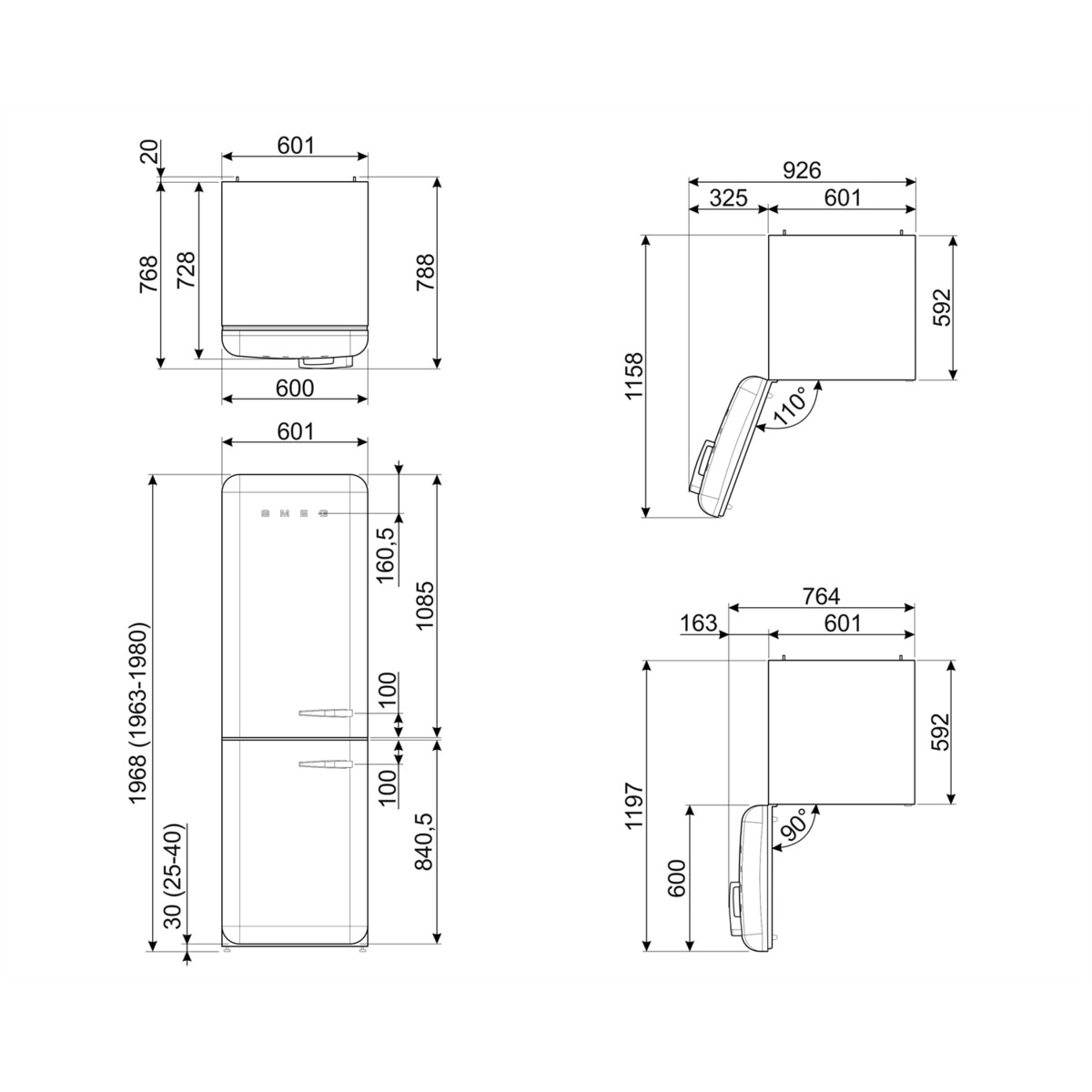 Frigorífico Combi Smeg No Frost - FAB32LSV5 Silver-10