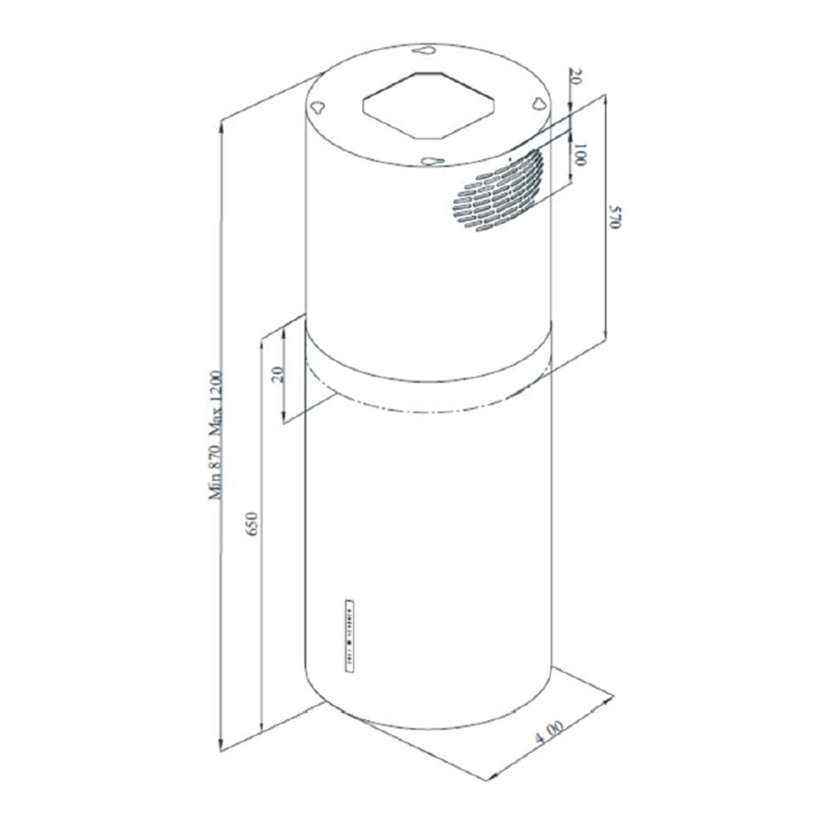 Campana isla Fagor 4 niveles de potencia - 3CFC-450IX Inox-2